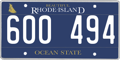 RI license plate 600494