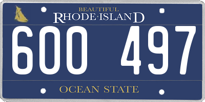 RI license plate 600497