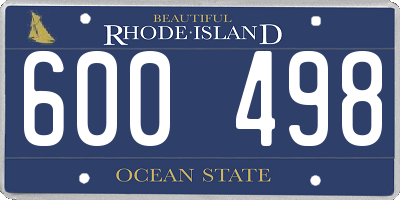 RI license plate 600498
