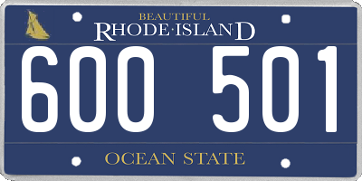 RI license plate 600501