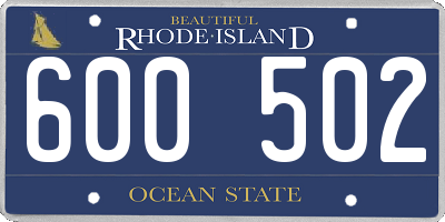 RI license plate 600502