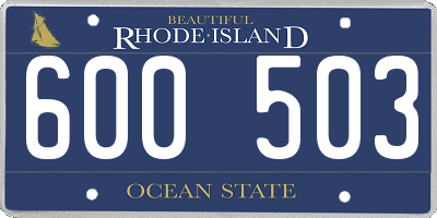 RI license plate 600503