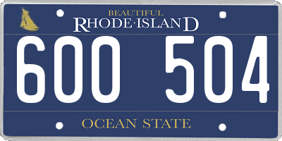 RI license plate 600504