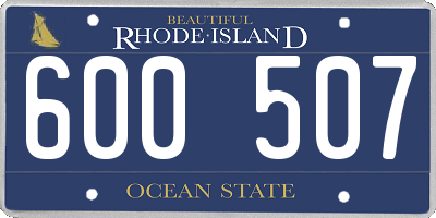 RI license plate 600507