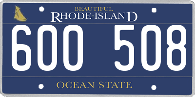 RI license plate 600508