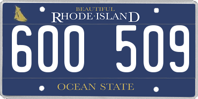 RI license plate 600509