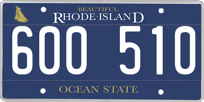 RI license plate 600510