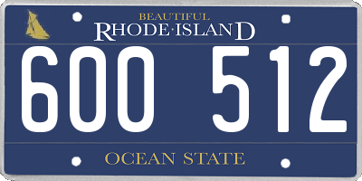RI license plate 600512