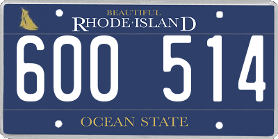 RI license plate 600514