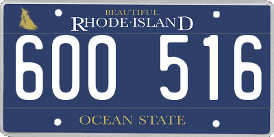 RI license plate 600516