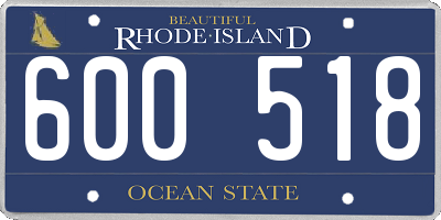 RI license plate 600518
