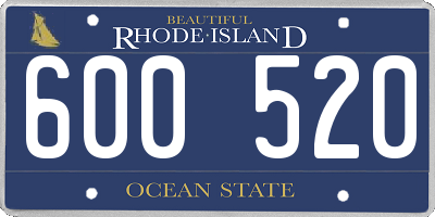 RI license plate 600520
