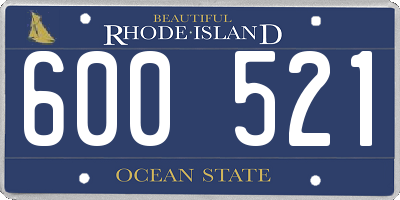 RI license plate 600521