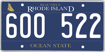 RI license plate 600522