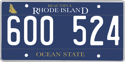 RI license plate 600524
