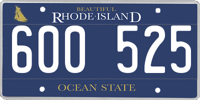 RI license plate 600525