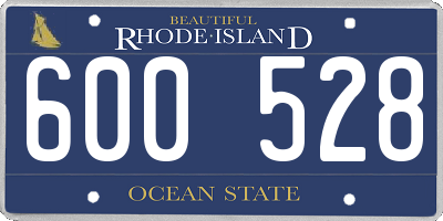 RI license plate 600528