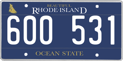 RI license plate 600531