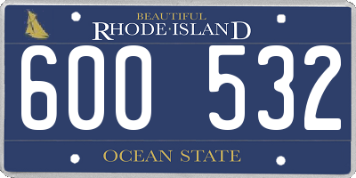 RI license plate 600532