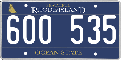 RI license plate 600535