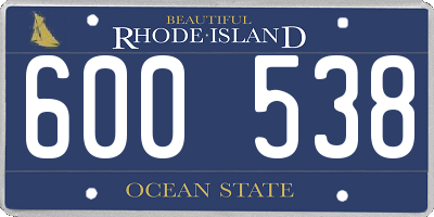 RI license plate 600538