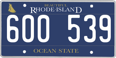 RI license plate 600539