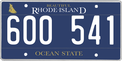 RI license plate 600541