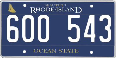 RI license plate 600543