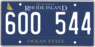 RI license plate 600544