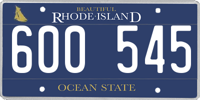 RI license plate 600545