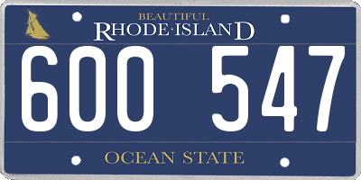 RI license plate 600547