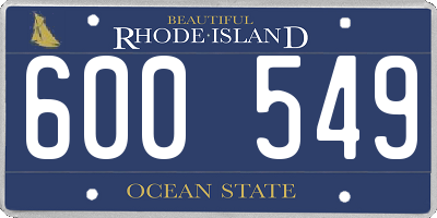 RI license plate 600549