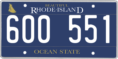 RI license plate 600551