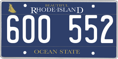 RI license plate 600552