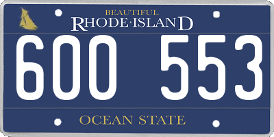 RI license plate 600553