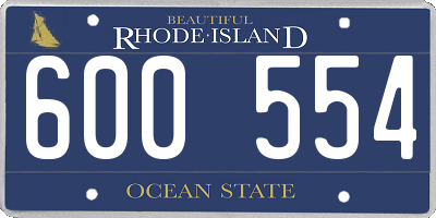 RI license plate 600554