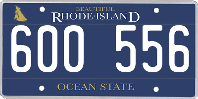 RI license plate 600556