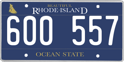 RI license plate 600557