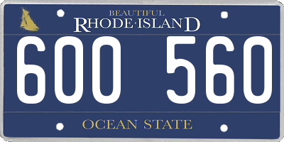 RI license plate 600560