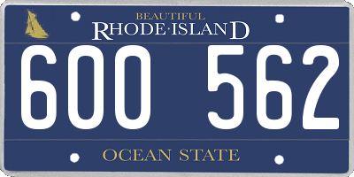 RI license plate 600562