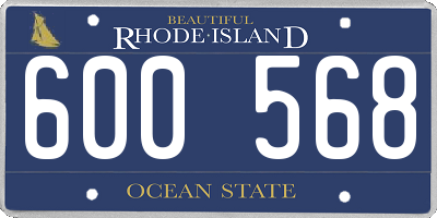 RI license plate 600568