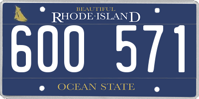 RI license plate 600571