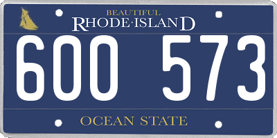 RI license plate 600573