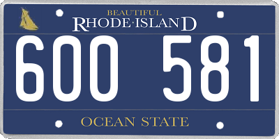 RI license plate 600581
