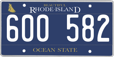 RI license plate 600582