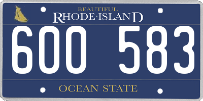 RI license plate 600583