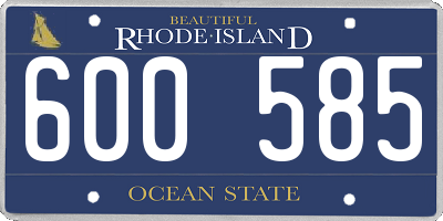 RI license plate 600585