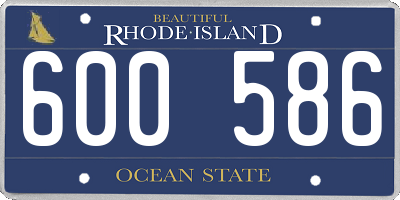 RI license plate 600586