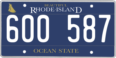 RI license plate 600587