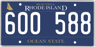 RI license plate 600588